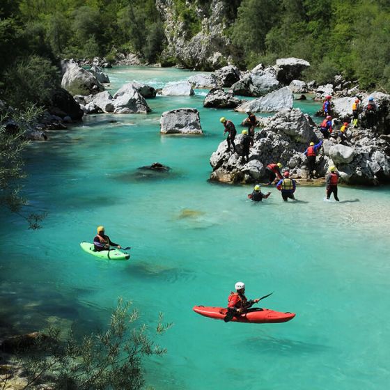 Kayaking on Soča in Bovec